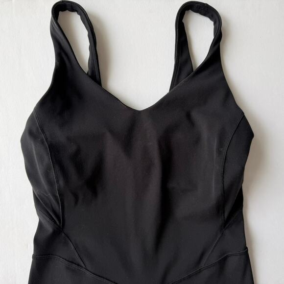 Lululemon Align Shorts Onesie 8" Black Size 6 Nulu Romper Yoga Dance Comfort - Picture 3 of 7